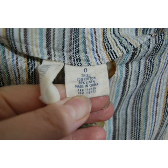 2/$25 & $5.95 Shipping Sky & Sparrow Cotton Linen Button Front Mini Skirt Stripe - Picture 6 of 6